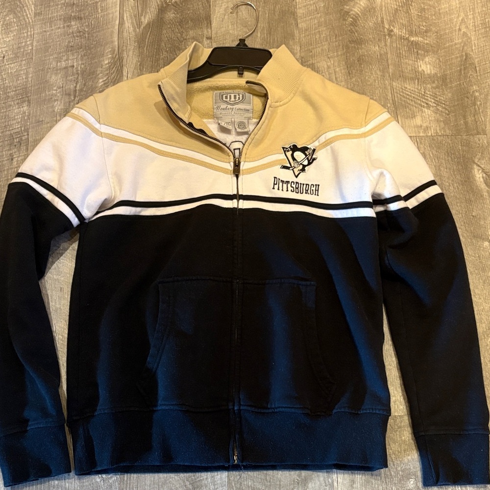 NHL Pittsburgh Penguins Black and Tan Hoodie